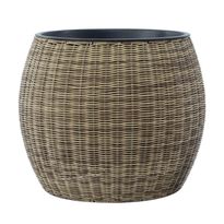 Kukkaruukku Home4You Wicker ø48x40cm, vaaleanruskea