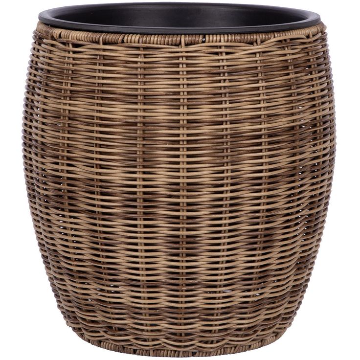 Planter WICKER D30xH30cm, light brown