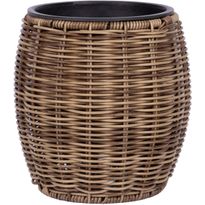 Istutuslaatikko Home4You WICKER Ø20xK20 cm, vaaleanruskea