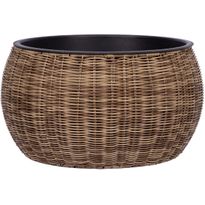 Istutuslaatikko Home4You WICKER Ø48xK26 cm, vaaleanruskea
