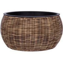 Istutuslaatikko Home4You WICKER Ø37xK19 cm, vaaleanruskea