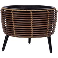 Istutuslaatikko Home4You WICKER 36x36xK27 cm, ruskea