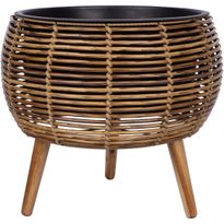 Istutuslaatikko Home4You WICKER 48x48xK43 cm, vaaleanruskea