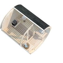 Tynnyrisauna Palmako Anita 1,3+0,7 m², ikkunoilla