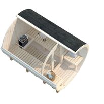 Tynnyrisauna Palmako Anita 1,6+0,7 m², ikkunoilla