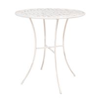 Ruokapöytä Home4You Jasmine ø70x75cm, antiikkivalkoinen