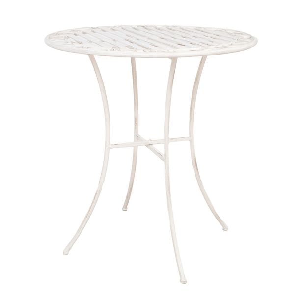 Ruokapöytä Home4You Jasmine ø70x75cm, antiikkivalkoinen 