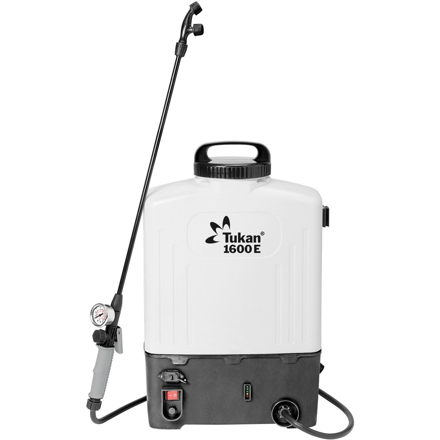 Akkureppuruisku Tukan 1600 E, 16L, akulla