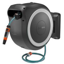 Akkutoiminen seinäletkukela Gardena PowerRoll XL 35m, valkoinen, 18V, 2.5Ah akulla