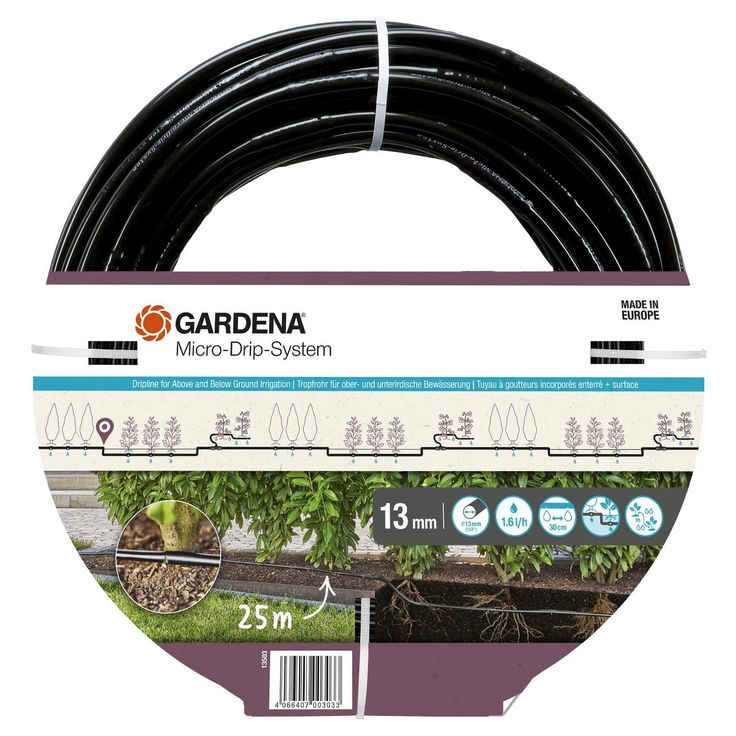 Laajennussarja Gardena Micro-Drip Dripline 25m, maan alle ja päälle