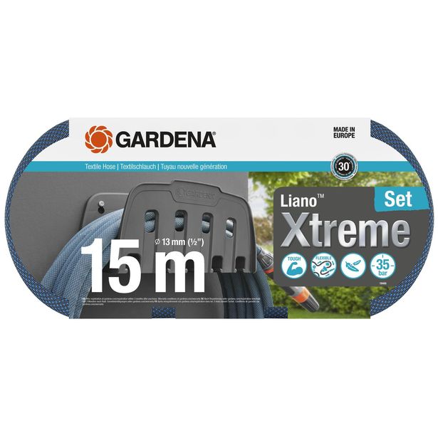 Puutarhaletku Gardena Liano Xtreme, 15m, seinätelineellä