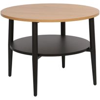 Sohvapöytä Home4You HECTOR 60x60xK45 cm, saarni/musta