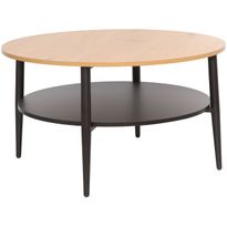 Sohvapöytä Home4You HECTOR 80x80xK45 cm, saarni/musta