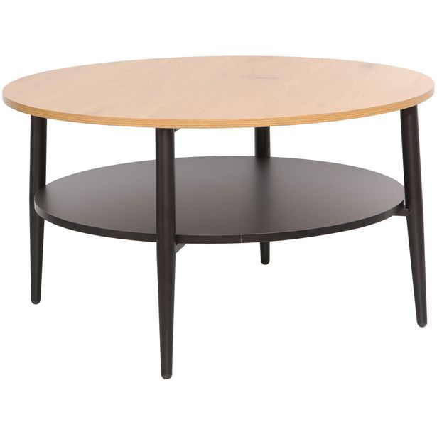 Coffee table HECTOR 80x80xH45cm, ash/black
