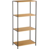 Hylly Home4You HARPER 50x30xK110,5 cm, saarni/musta