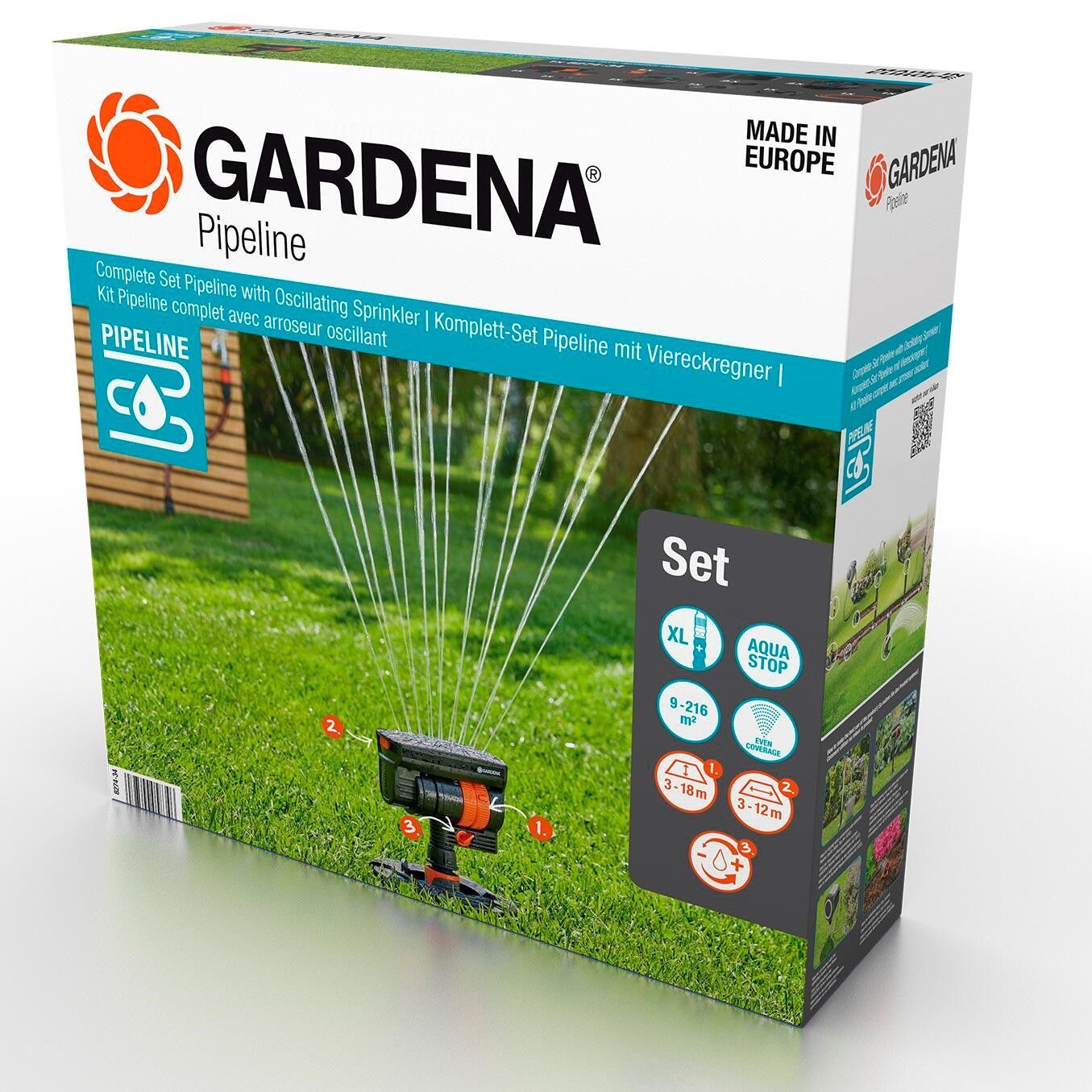 Pihaputkiston perussarja Gardena Pipeline, keinusadettimella