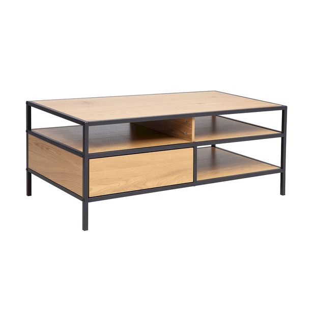 Sohvapöytä Home4You Hedvig100x50x40cm saarni/musta 