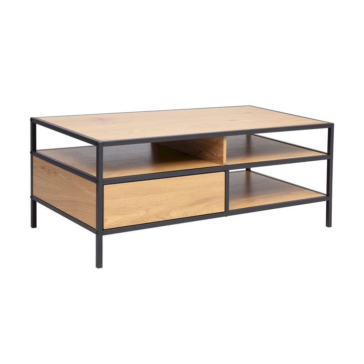 Sohvapöytä Home4You Hedvig100x50x40cm saarni/musta 