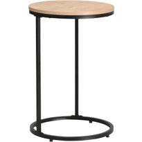 Apupöytä Home4You HEDVIG Ø40xK60 cm, saarni/musta, ruskea