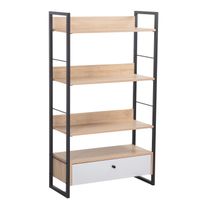 Hylly Home4You Study 70x30x124,5cm, tammi/valkoinen