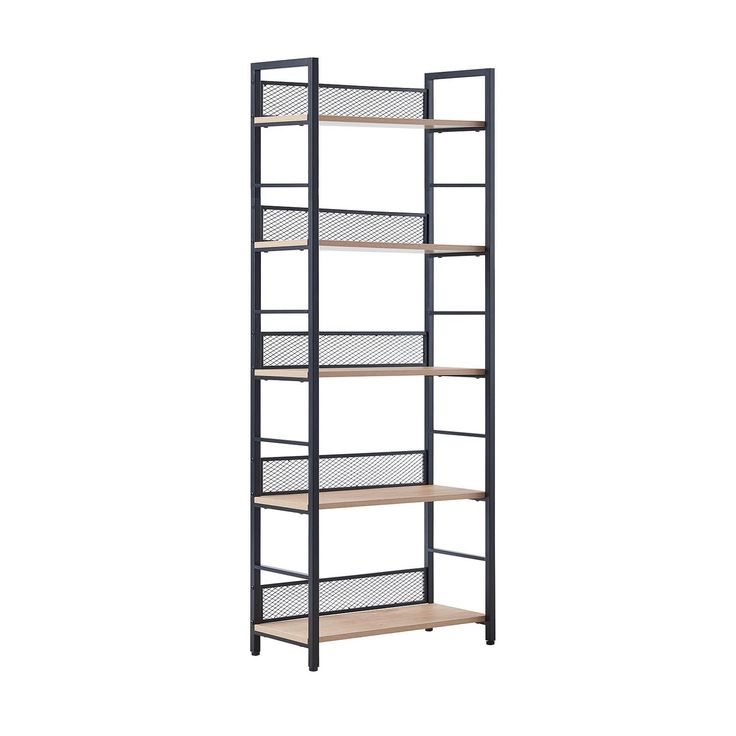 Hylly Home4You Hector 60x28x154cm, saarni/musta 