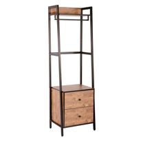 Eteisen hylly Home4You Lavinia 52x40x169cm, saarni/musta