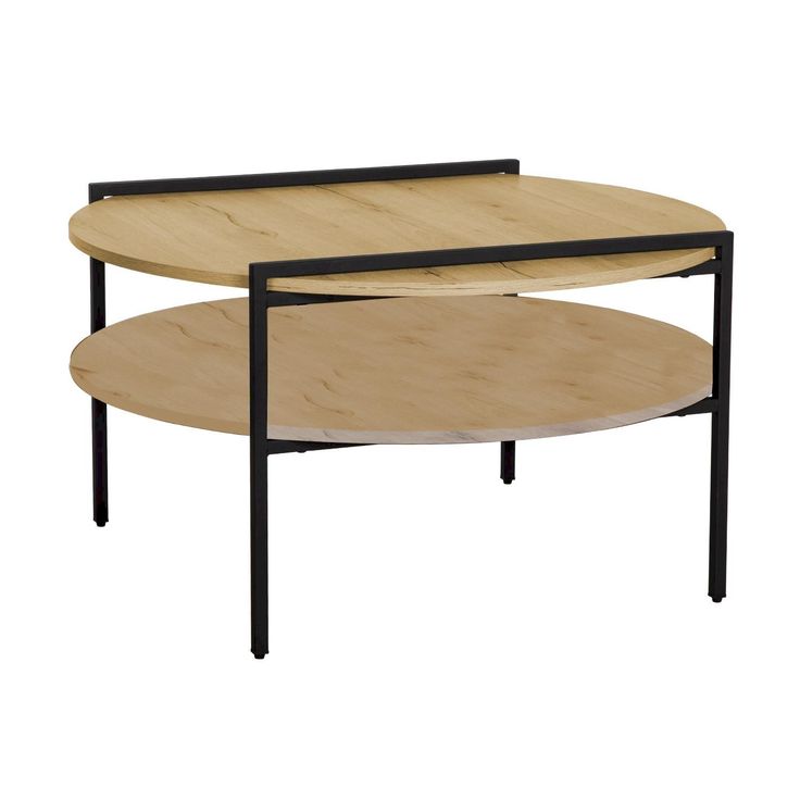 Sohvapöytä Home4You Hedvig 80x80x45cm saarni/musta 