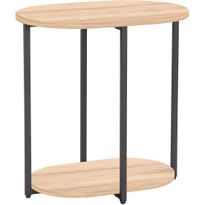 Apupöytä Home4You HANNES 52x35xK54 cm, rustiikkinen melamiini, ruskea