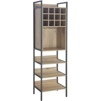 Viiniteline Home4You HANNES 52x40xK180 cm, rustiikkinen melamiini, ruskea