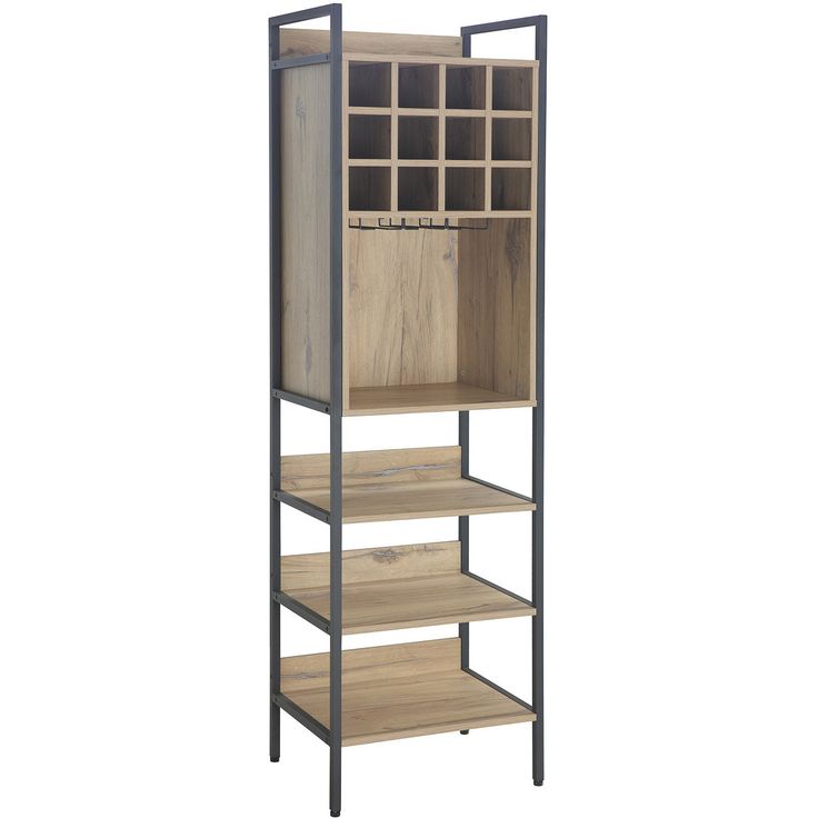 Wine rack HANNES 52x40xH180cm, rustic melamine