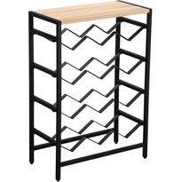Viiniteline Home4You HANNES 48x24xK70 cm, rustiikkinen melamiini, ruskea
