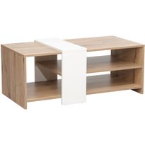 Sohvapöytä Home4You HANNES 100x53x41,5 cm, rustiikki/valkoinen melamiini 53x41