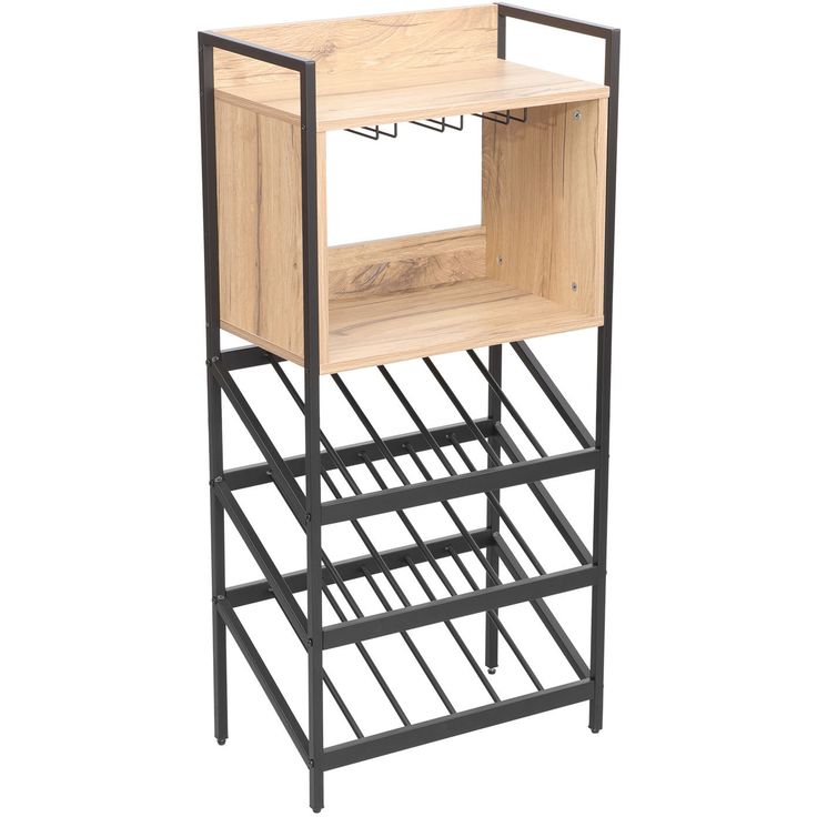 Wine rack HANNES 51x30xH108cm, rustic melamine