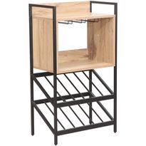 Viiniteline Home4You HANNES 51x30xK90 cm, rustiikkinen melamiini