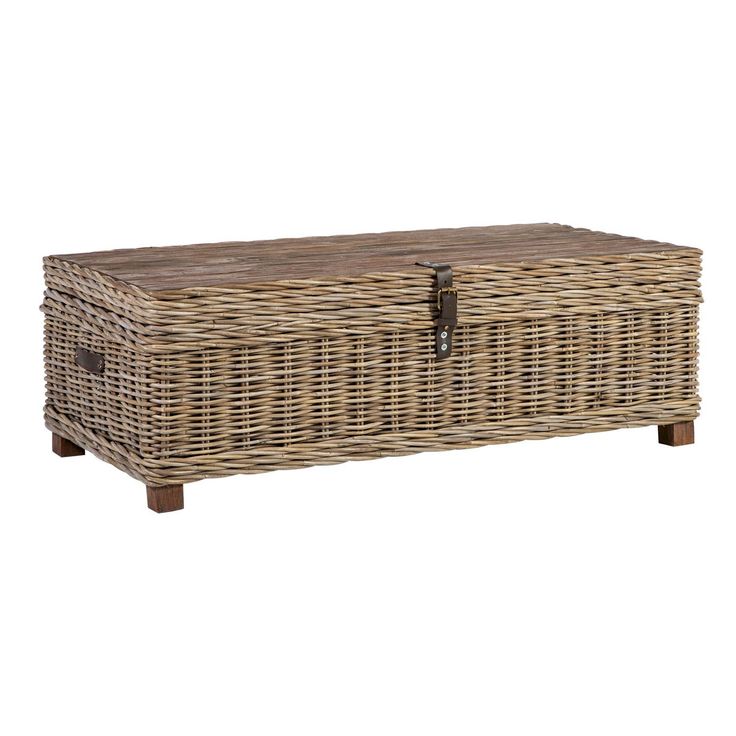 Arkkupöytä Home4You Egros, 120x60x39cm, luonnonrottinki