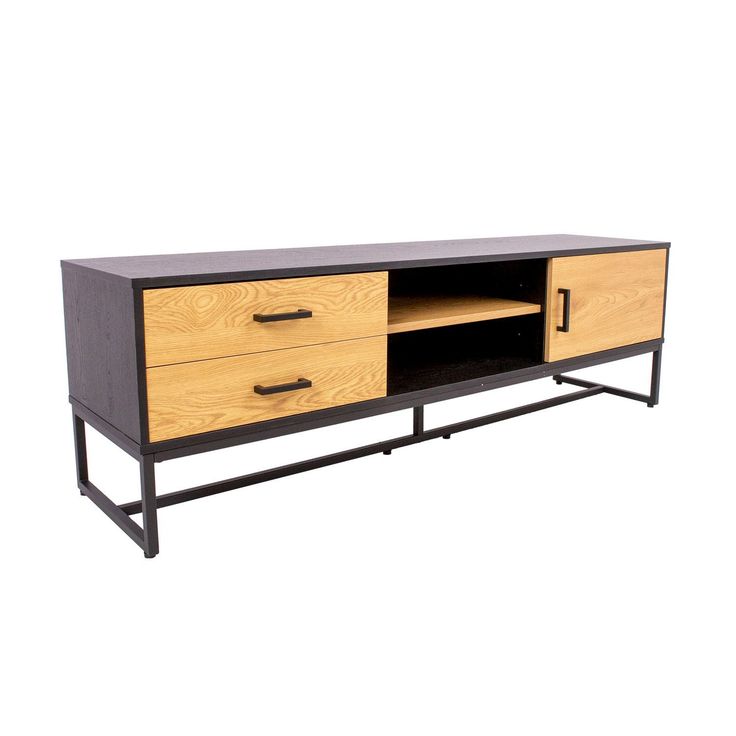 TV-taso Home4You Amsterdam 160x40x50cm, tammi/musta