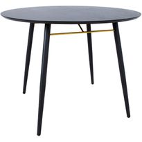 Ruokapöytä Home4You LUXEMBURG, musta/kupari Ø100xK75 cm