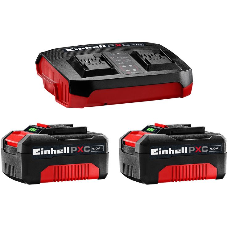 Starttipakkaus Einhell PXC 18V 2x4,0Ah + tuplalaturi