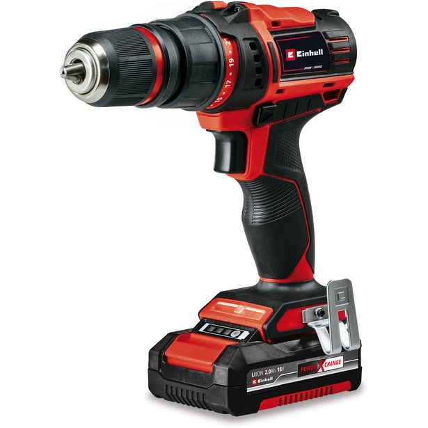 Akkuporakone Einhell PXC TE-CD 18/45 3X-Li +22, 18V, 2x2.0Ah akuilla