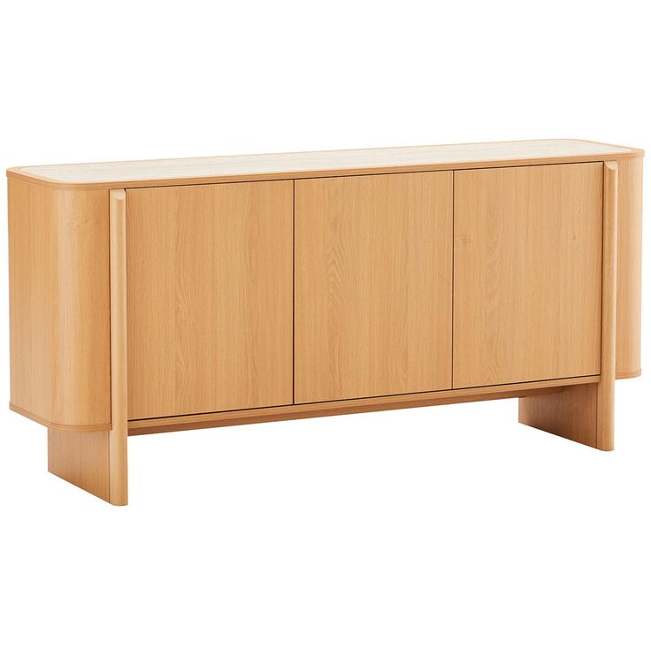 Sideboard MORBEN 160x42xH75cm, melamine with oak decor