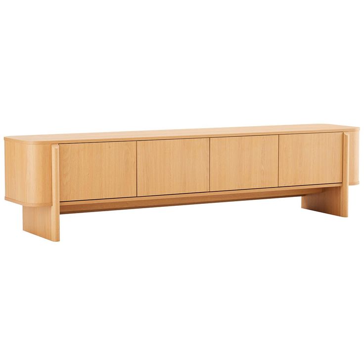 TV unit MORBEN 202.5x42xH50cm, melamine with oak decor
