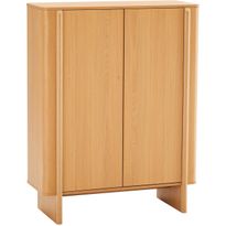 Korkea senkki Home4You MORBEN 100x42xK130 cm, tammikoristeinen melamiini, beige