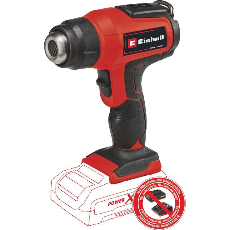 Akkukuumailmapuhallin Einhell PXC TE-HA 18 Li-Solo, 18V, ilman akkua