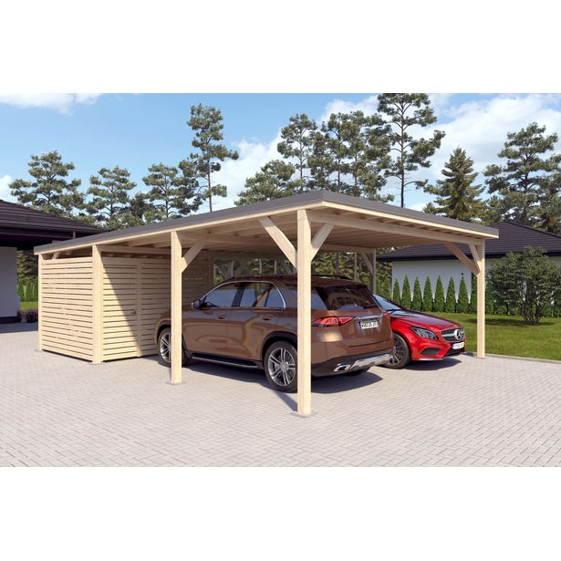 Autokatos Holzbrüder Ralf 52m2 pienellä varastolla