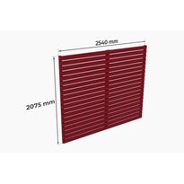 Autokatoksen 52 m² sivuseinä Holzbrüder Ralf, 2075x2540 mm, oksidipunainen RAL 3009 (1kpl)