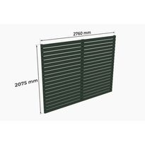 Autokatoksen 18 m² takaseinä Holzbrüder Ralf, 2075x2760 mm, havunvihreä RAL 6002