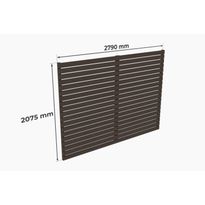 Autokatoksen 52 m² takaseinä Holzbrüder Ralf, 2075x2790 mm, harmaanruskea RAL 8019