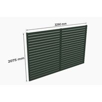 Autokatoksen 42 m² takaseinä Holzbrüder Ralf, 2075x3290 mm, havunvihreä RAL 6002