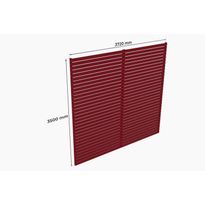 Matkailuautokatoksen 28 m² takaseinä Holzbrüder Ralf, 3500x3720 mm, oksidipunainen RAL 3009