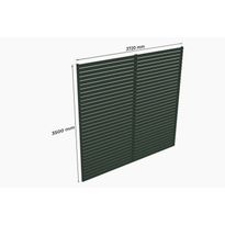 Matkailuautokatoksen 28 m² takaseinä Holzbrüder Ralf, 3500x3720 mm, havunvihreä RAL 6002